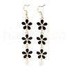 Zinc Alloy Enamel Flower Dangle Earrings EJEW-JE06462-03-3
