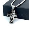 Greek Retro Style Stainless Steel Religion Jesus Cross Pendant Men's Hip Hop Necklaces JB3825-1