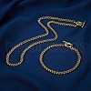 Brass Curb Chain Bracelets & Necklaces Sets NJEW-SZ0001-03G-A-6