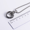 Stainless Steel Skeleton Hand Holding Ring Pendant Necklaces for Men IJ7067-2