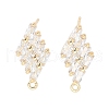 Brass Micro Pave Cubic Zirconia Stud Earring Findings KK-E107-24G-1