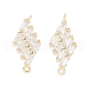 Brass Micro Pave Cubic Zirconia Stud Earring Findings KK-E107-24G-1