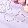 3Pcs 3 Styles ABS Plastic Imitation Pearl Beads and Shell Beads Stretch Bracelets for Women BJEW-JB11798-1