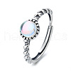 925 Sterling Silver & Natural Moonstone Adjustable Finger Rings FS-WG9EA45-02-2