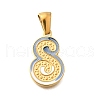 304 Stainless Steel Pendants STAS-K297-01G-S-1