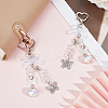 Beebeecraft 2Pcs Butterfly Alloy Pendant Decorations HJEW-BBC0001-03-4