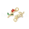 Brass Enamel Charms KK-Q039-10A-G-2