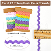 Gorgecraft 4 Cards 2 Styles  Polyester Wavy Fringe Trim Ribbon DIY-GF0009-48C-2