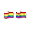 Rainbow Color Flag Alloy Enamel Pendants X-ENAM-K067-45-1