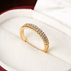 Brass Micro Pave Cubic Zirconia Finger Rings for Women FS-WG59B22-02-1