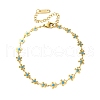 Flower 304 Stainless Steel Enamel Link Bracelets for Women BJEW-M096-01G-2