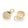 Brass Micro Pave Cubic Zirconia Charms KK-N265-13G-2