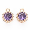 Brass Micro Pave Cubic Zirconia Charms KK-S356-772B-1