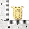 Brass Micro Pave Clear Cubic Zirconia Rectangle with God Pendants KK-D295-29G-3