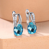 Brass Cubic Zirconia Stud Earrings WG92DFF-10-1