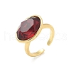 Mother's Day Rings Oval Brass Cuff Rings for Women RJEW-G337-06-3
