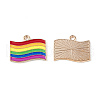 Rainbow Color Flag Alloy Enamel Pendants X-ENAM-K067-45-3