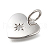 925 Sterling Silver Micro Pave Clear Cubic Zirconia Charms STER-V001-01P-04-2