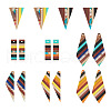 16Pcs 8 Styles Transparent Resin & Walnut Wood Big Pendants RESI-TA0001-84-10