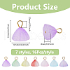 112Pcs 7 Styles Two Tone Acrylic Charms PALLOY-HY00033-2