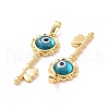 Handmade Evil Eye Lampwork Pendants ZIRC-F136-05G-03-3