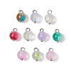 Frosted Baking Painted Glass Charms PALLOY-JF03270-02-1