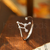 925 Sterling Silver Micro Pave Clear Cubic Zirconia Cuff Rings FS-WG4CDD9-06-1