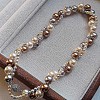 Glass & Imitation Pearl Round Beaded Wrapped Necklaces FS-WG8CA37-01-2