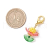 Handmade Glass Seed Beaded and Acylic Flower Pendant Decorations Sets HJEW-MZ00254-3