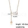 Stainlesss Steel Pave White Shell Fashion Hollowed Out Gourd Pendant Necklace CX1467-5
