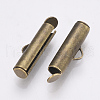 Brass Slide On End Clasp Tubes X-KK-Q747-11A-AB-2