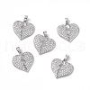 Brass Clear Cubic Zirconia Pendants KK-E068-VA124-1-4