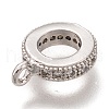 Brass Micro Pave Clear Cubic Zirconia Charms ZIRC-B002-43P-2