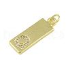 Brass Micro Pave Clear Cubic Zirconia Pendants KK-P266-06G-Q-2
