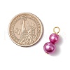 Spray Painted ABS Plastic Imitation Pearl Pendants PALLOY-JF03545-02-2