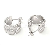 Brass Heart Stud Earrings EJEW-M228-03P-2