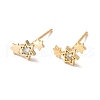 Clear Cubic Zirconia Triple Star Stud Earrings EJEW-P199-22G-1
