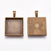 Tibetan Style Pendant Cabochon Settings TIBEP-A123359-AB-FF-2
