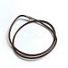 Leather Cords Double Loops Wrap Bracelet with Stainless Steel Clasps BJEW-PH01656-01-1