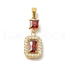 Ion Plating(IP) 304 Stainless Steel Micro Pave Cubic Zirconia Pendants STAS-H228-03G-04-1