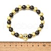 Brass Micro Pave Cubic Zirconia Beads Stretch Bracelets for Women Men BJEW-H201-01C-GB-5