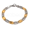 201 Stainless Steel Mariner Star Link Chain Bracelets BJEW-B078-57GP-1