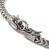 304 Stainless Steel Wheat Chains Necklace with Dragon Clasps for Men Women NJEW-E155-05P-4