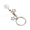 4Pcs Butterfly Glass Pendant Keychain KEYC-JKC01204-4