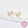 925 Sterling Silver Micro Pave Cubic Zirconia Stud Earrings for Women EJEW-F317-05G-2