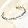 304 Stainless Steel Open Cuff Bangles for Woman BJEW-M113-02P-2