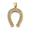 304 Stainless Steel Rhinestone Pendants STAS-V008-36G-1