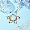 Cylinder Seed Beads Pendant Necklaces NJEW-MZ00039-2