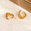Stylish Stainless Steel Irregular Hoop Earrings PZ3309-3
