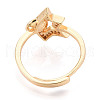 Star Brass Micro Pave Clear Cubic Zirconia Adjustable Ring Settings KK-T076-35G-3